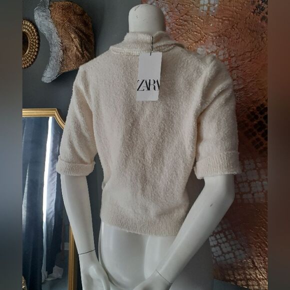 NWT Zara Cotton Blend Collared Sweater - Picture 10 of 11